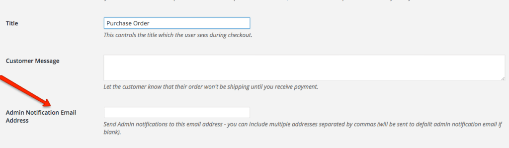 Purchase Order Admin Email